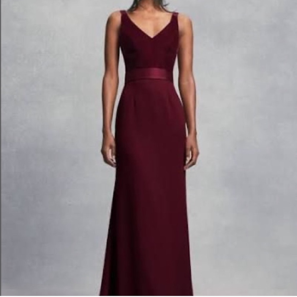 White by Vera Wang Burgundy Maxi Dress